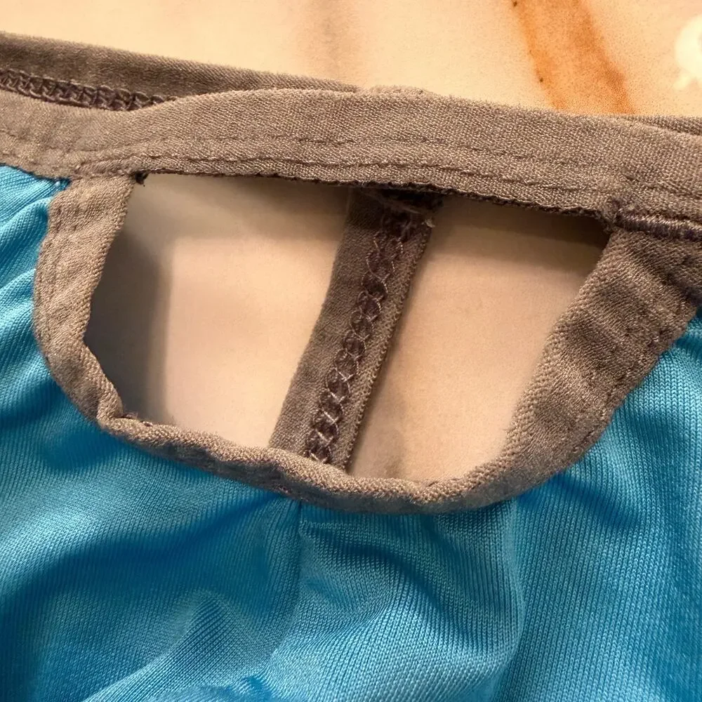 NEW Blanc Menswear BL3675 Electrique E-String Thong Color Blue Size Medium